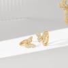 Cercei Tip Stud Dama Copper Gold Plated Butterfly Design Golden - Elegant Stud Earrings for Women