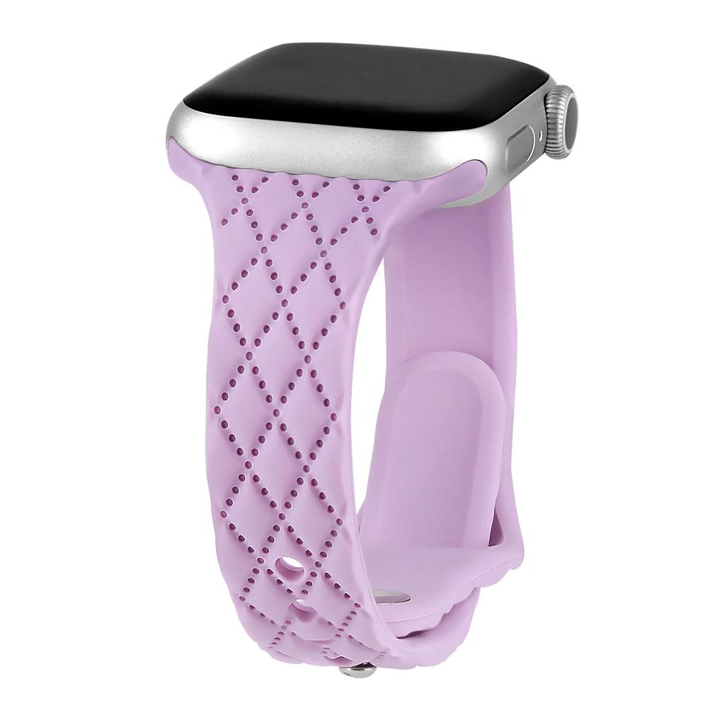 Straps For Apple Watch Band 44mm 42mm 45mm 41mm 49mm 40mm Engraved Silicone Bracelet Correa Iwatch Series 8 9 SE 7 6 5 4 3 Ultra