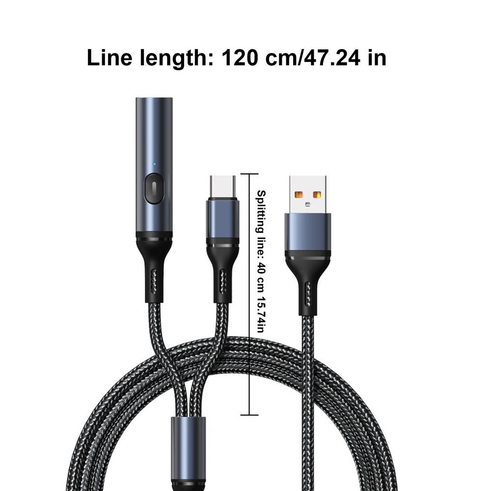 

Car Charging Cable USB C 2 In 1 Fast Charging USB Cable 6a Fast Charging Cable C Splitter Charging Cable With Igniter Car чёрный