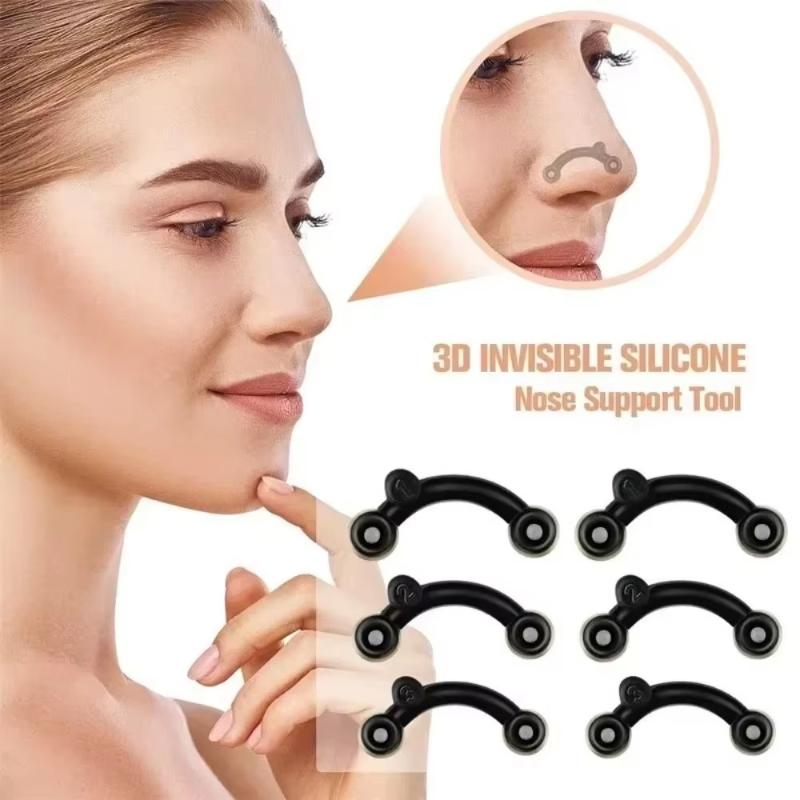 1 Set Elastic 3 Size Nasal Bridge Straightener Invisible Nose Shaper Pain Free Acrylic Nose Clip Corrector