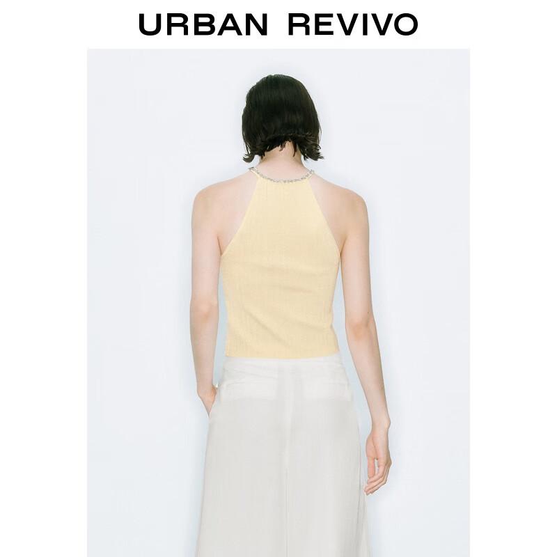 UR 2025 Summer Modern Rhinestone Sleeveless Knit Top