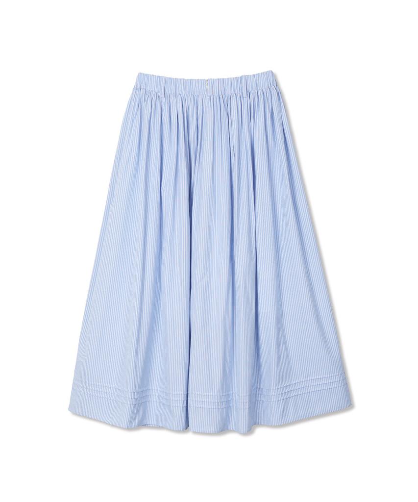 Michikoleondeonkosino Flare Shirred Maxi Skirt Blue Stripe