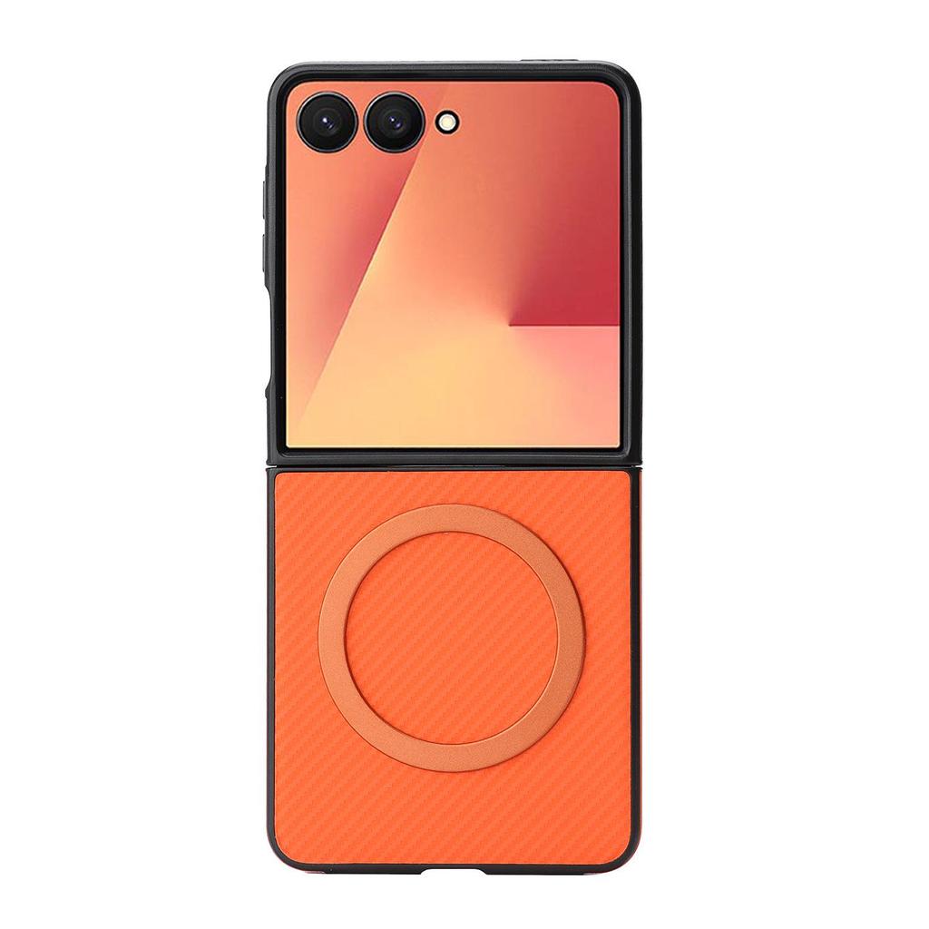 Magnetický nárazuvzdorný kryt s texturou uhlíkových vláken pro Samsung Z Flip3/4/5/6/7