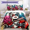 3pcs Duvet Cover Set (1*Duvet Cover + 2*Pillowcase, Without Core), Harley Quinn Joker Print Soft All‑Season Bedding Set, Home Bedroom Decor Gift