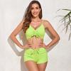 Women's Swimsuit Front Tie Swimsuit Sexy High Waist Bikini Plus Size Swimwear Multicolor