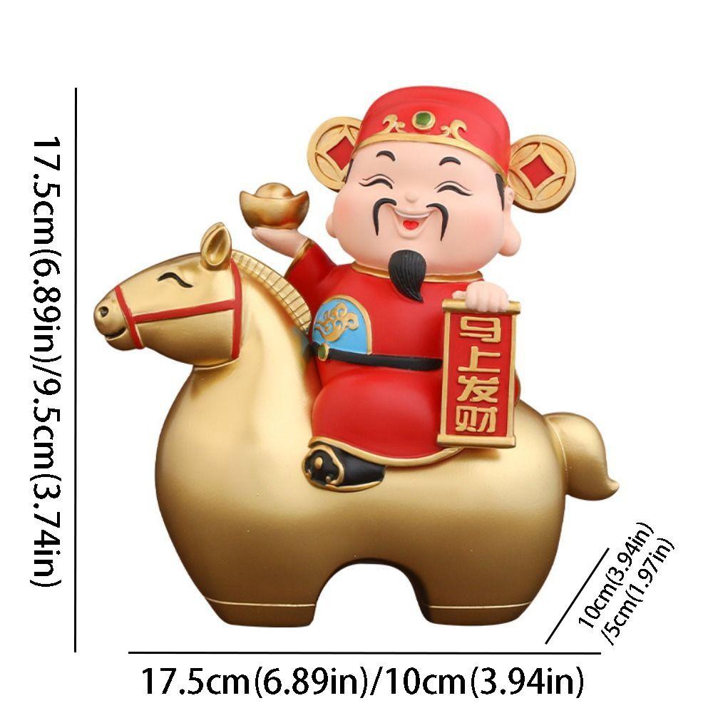 New Chinese Style Horse Figurines Decorative Ornament Lucky Treasure God of Wealth Wealth Symbol Horse Year Design