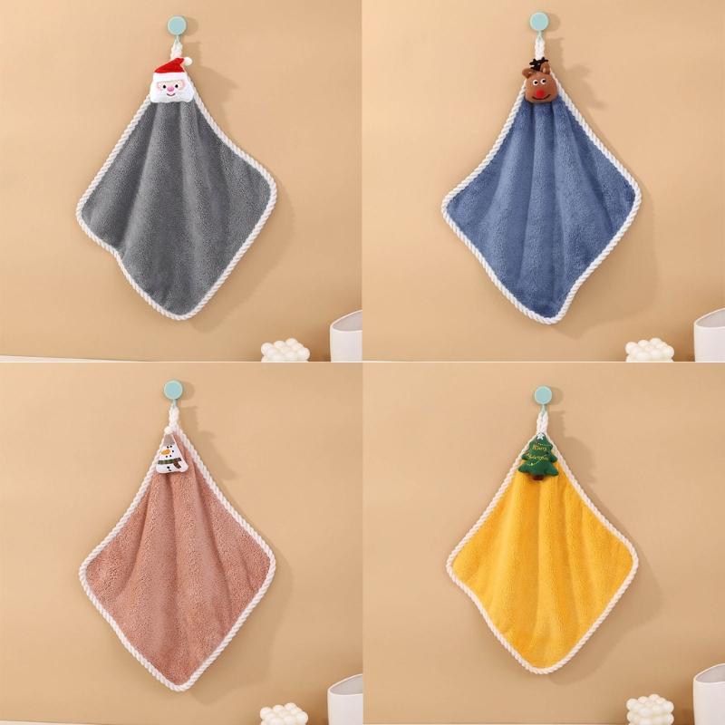 Christmas Themed Hand Towel for Home Bathroom Kitchen Washcloths Soft Comfortable Strong Absorbent Washing Hand Towel