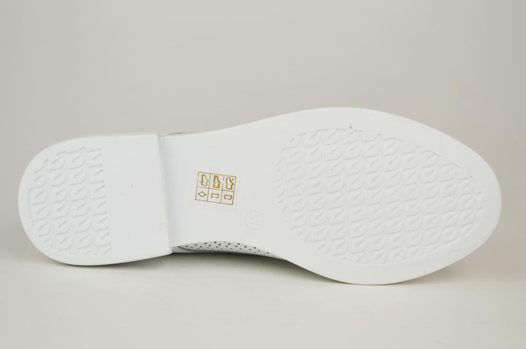 Děrované boty Evromoda 14133 36 Bílá kůže