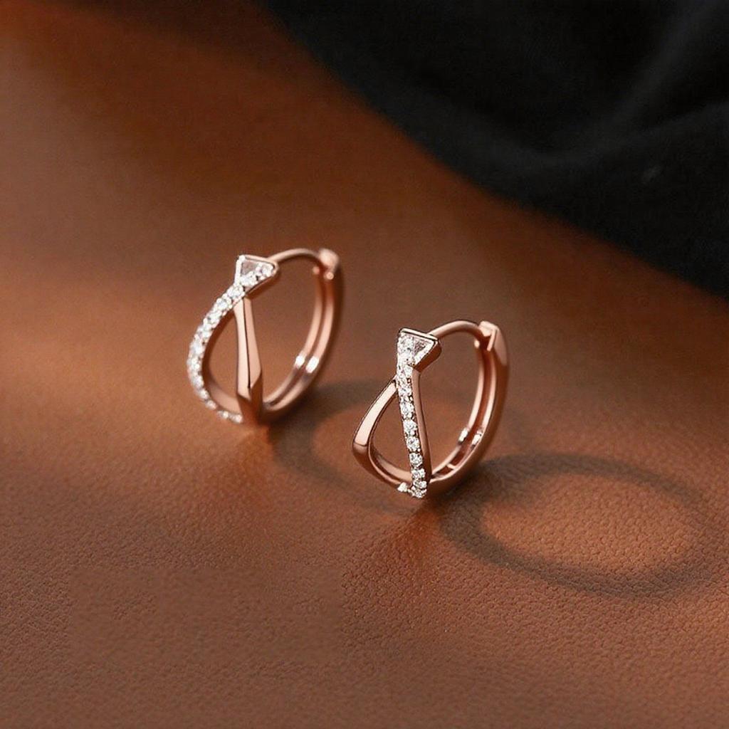 Niche Cross Geometric Earrings Simple Versatile Design Girls' Girlfriend Gift Trendy Elegant Lady's Accessories Classic Casual Jewelry