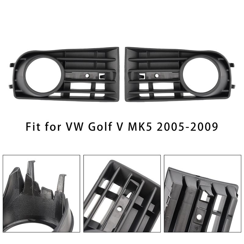 Artudatech Front Bumper Fog Light Grill Cover Bezel For VW Golf V MK5 2003-2009 2004 205 2006 2007 2008 1K0853665B 1K0853666B