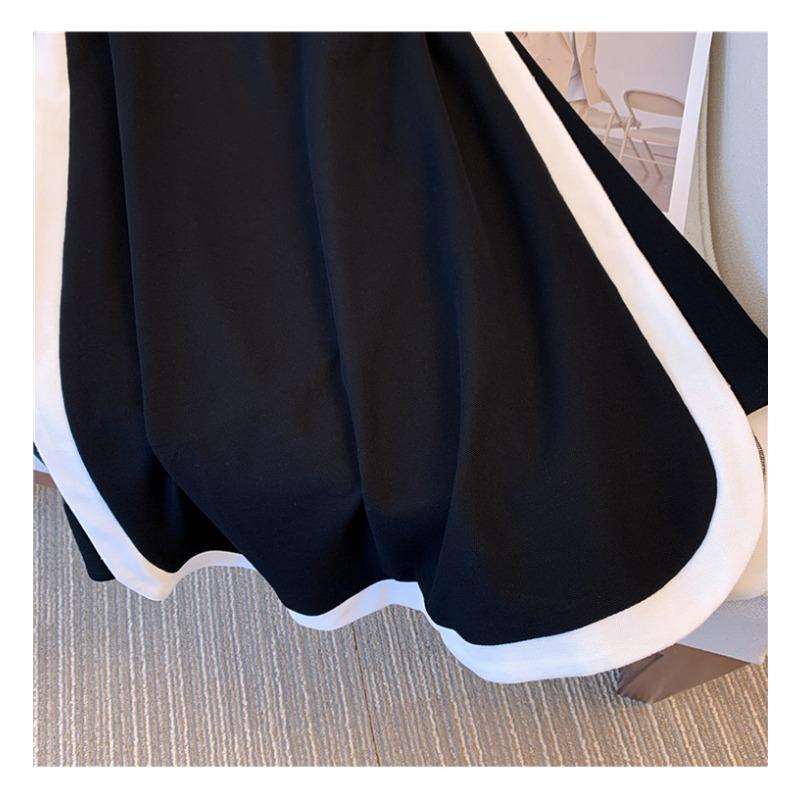 Korte Mouw Zomer Casual Jurk Dames Mode Elegante Zoete Jurken Grote Maat Patchwork A-lijn Feest Kraag Knoppen Slim Fit Kleding