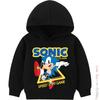 Sudadera con capucha para niños de 4 a 14 años Estampado HD de Sonic Sudadera fina para niños Sudadera con capucha de manga larga para otoño Ropa casual sencilla para niñas Poliéster