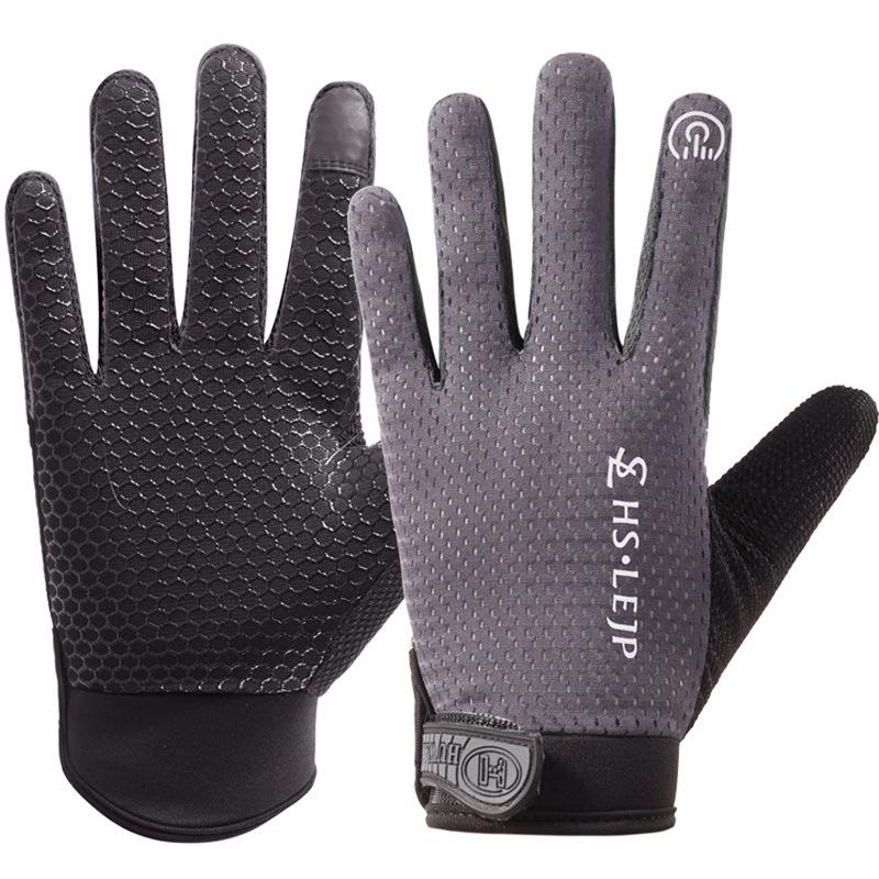 Cycling Gloves All Fingers for Men and Women Breathable Sunscreen Touch Screen Outdoor Frisbee Sports Non Slip Fitness Summer Gloves