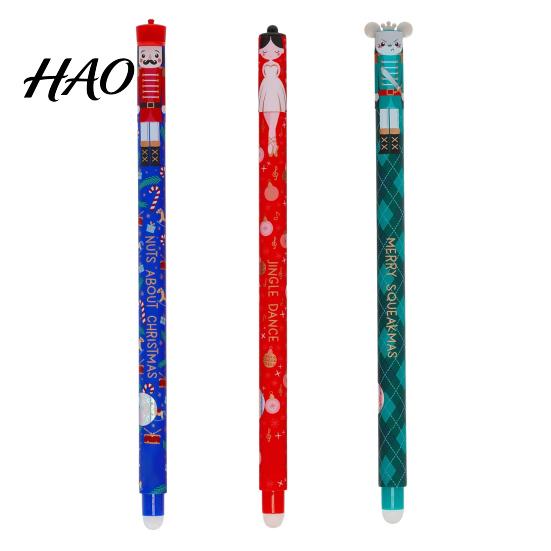 Blue Red Green Erasable Pens Pen Set Christmas Smooth Writing Ink Reusable Holiday Themed Gel Ballpoint for Wish Lists Love Cards Festive Desk