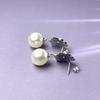 S925 Silver Needle White Copper Camellia Pearl Earrings