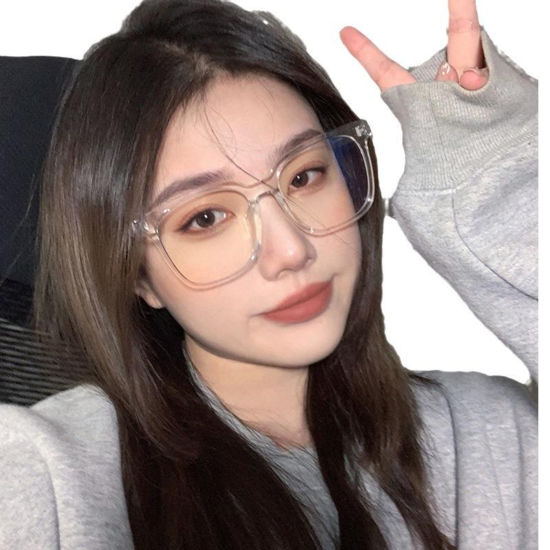 Retro Svarte Briller på Styrke - Stor Innfatning, Antirefleks, Unisex Koreansk Mote