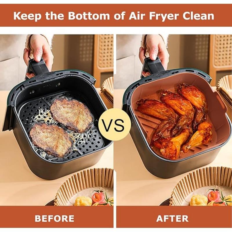 Silicone Air Fryer Basket Liners Square Square Silicone Pot Reusable Air Fryer Silicone Pots for Food Safe Oven Accessories