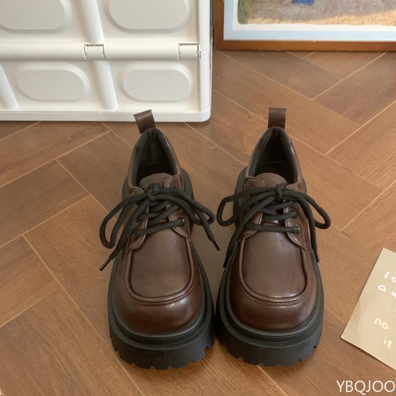 

Новые лоферы на шнуровке на толстой подошве Ретро женская кожаная одинарная обувь Мэри Джейн балетки обувь женская Роскошная дизайнерская обувь Zapatillas 36