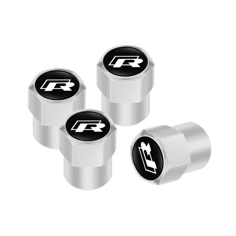 Per Volkswagen VW Car Styling Tappi Metallici per Valvole Pneumatici Auto Accessori Prevenzione Polvere Per R Volkswagen Magotan R-Line Touran GTI B