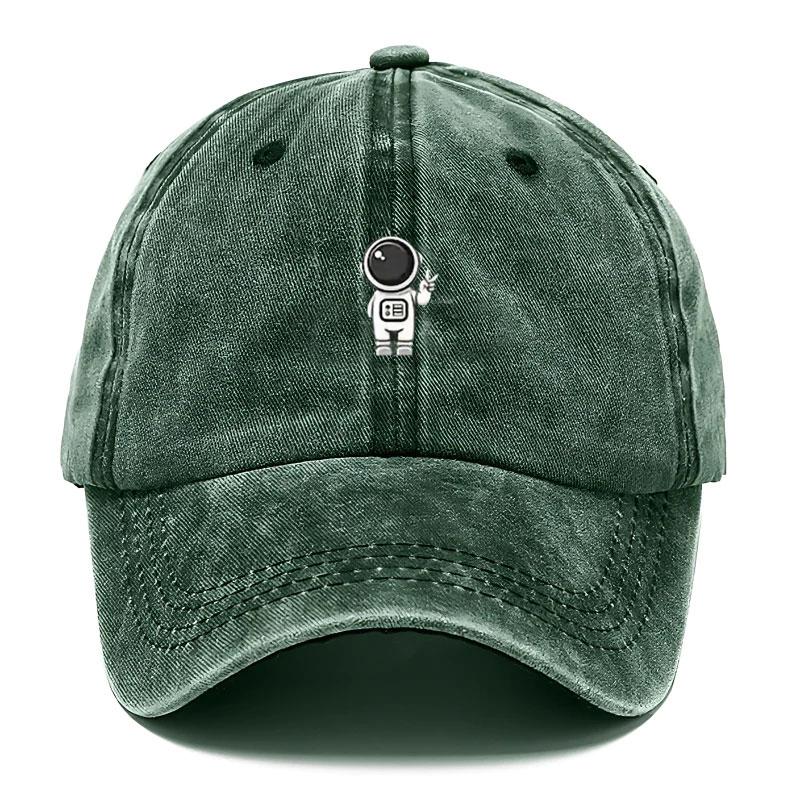 Freedom Outdoors Women's Black Customize Astronaut Vintage Washed Cotton Baseball Cap Adjustable Distressed Trucker Hat For Men Space Exploration Cap