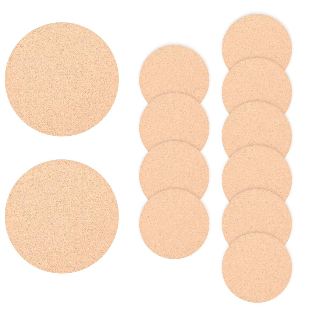 Jeffdad 12 Pcs Round Makeup Sponges, Facial Powder Puff Cosmetic Sponge Round Foam Pad Beauty Makeup Eye Foundation Powder Blender for All Skin Types