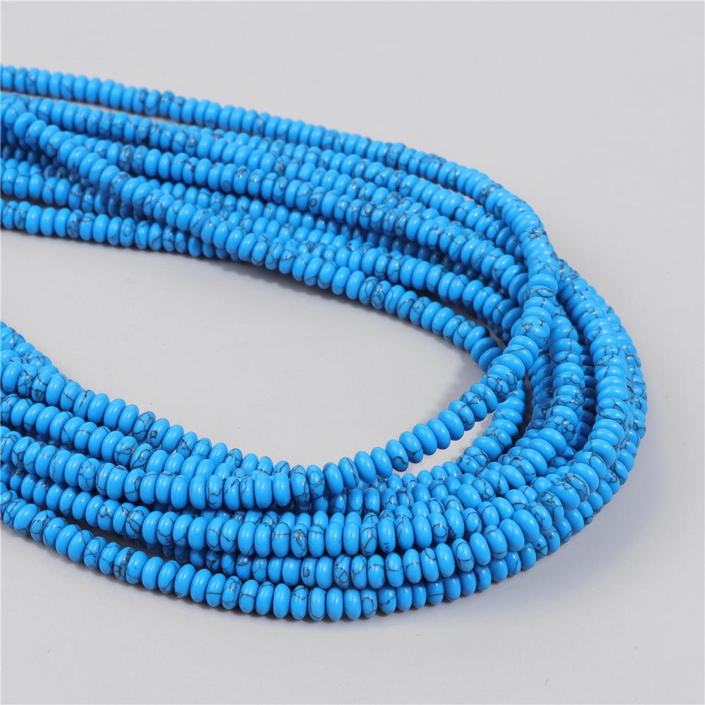 2X4MM Natural Abacus Stone Beads Blue Green Pink Flat Rondelle Beads for Jewelry Making Bracelets Necklace Accessories Wholesale