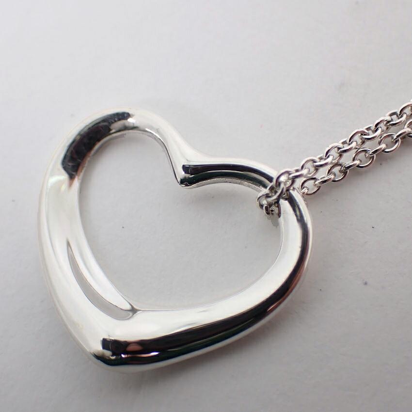 [Pre-owned] TIFFANY 925 Open Heart Pendant/Necklace/j69-7