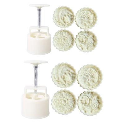 150g/200g Flower Shape Pastry Moulds Mooncake Mold Mooncake Mould Hand Pressure Tool Plastic Material Baking Accessories