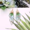 Women Earrings Butterfly Wing Gradient Color Rhinestone Ear Hook Jewelry