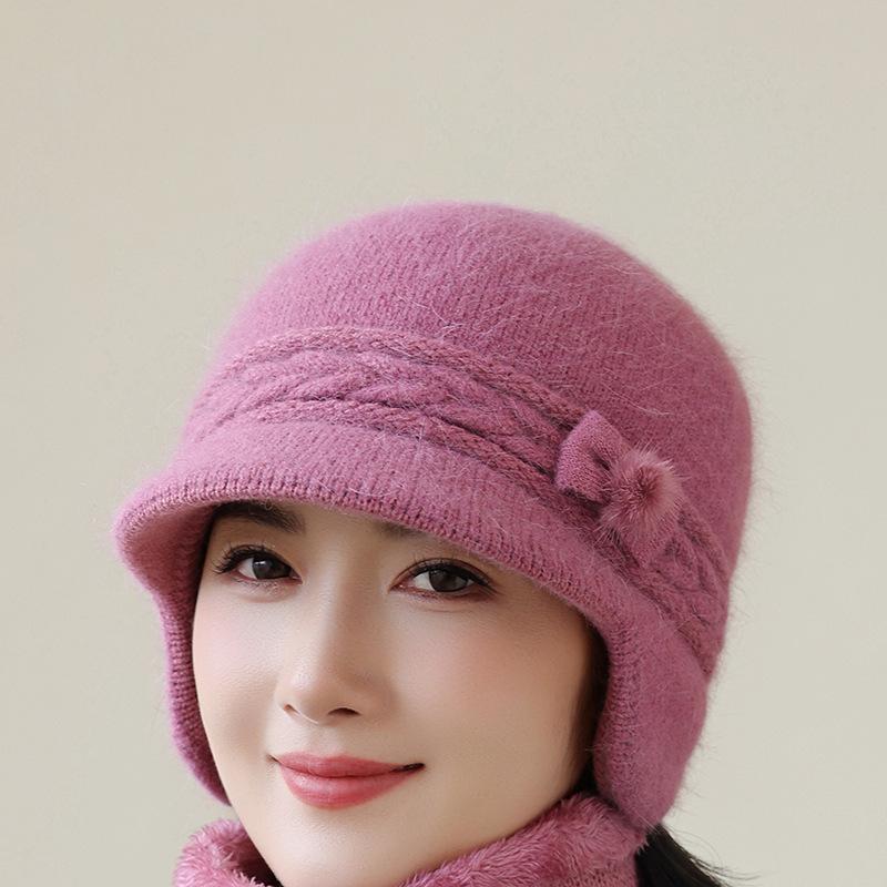 

Женская зимняя бархатная теплая шапка-ведро, утолщенная холодостойкая вязаная шапка для пожилых людей one size