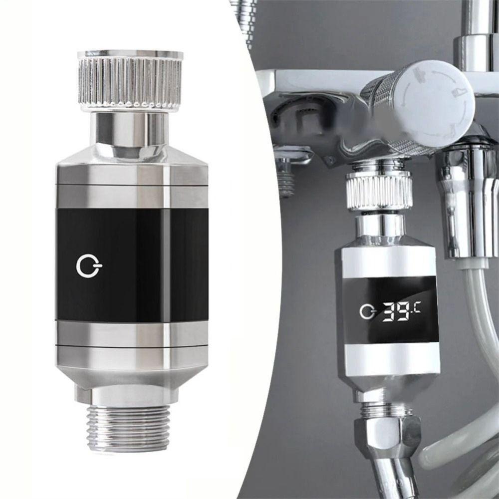 Silvery Shower Water Thermometer LED Digital  Display Faucets Water Thermometer  Bathroom