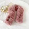 Winter plush scarf scarf women's versatile solid color imitation Rex rabbit hair scarf cross plush warm scarf