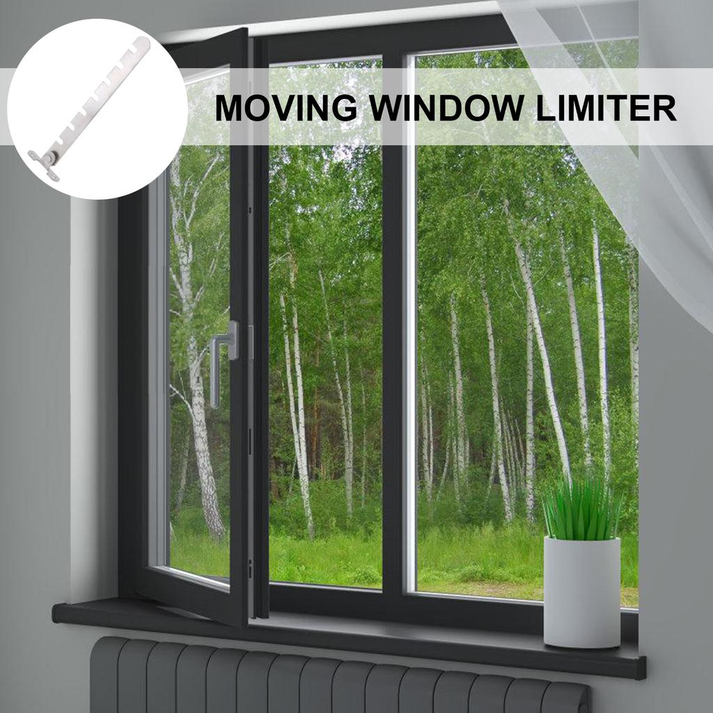 2Pcs Adjustable Window Limiters Stainless Steel Window Lock Tilt Control Window Stopper for Various Doors and Windows