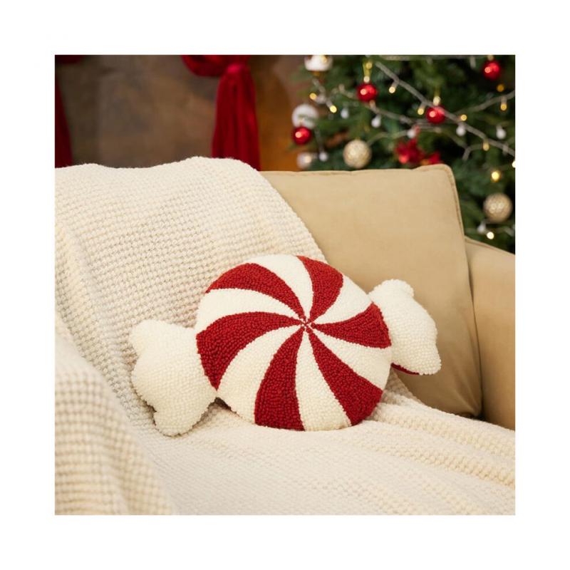 Niedliche Weihnachtskissen, Weihnachtskissen Aus Plüsch und Süßigkeiten, Weihnachtsdekoration für das Sofa im Winterschlafzimmer