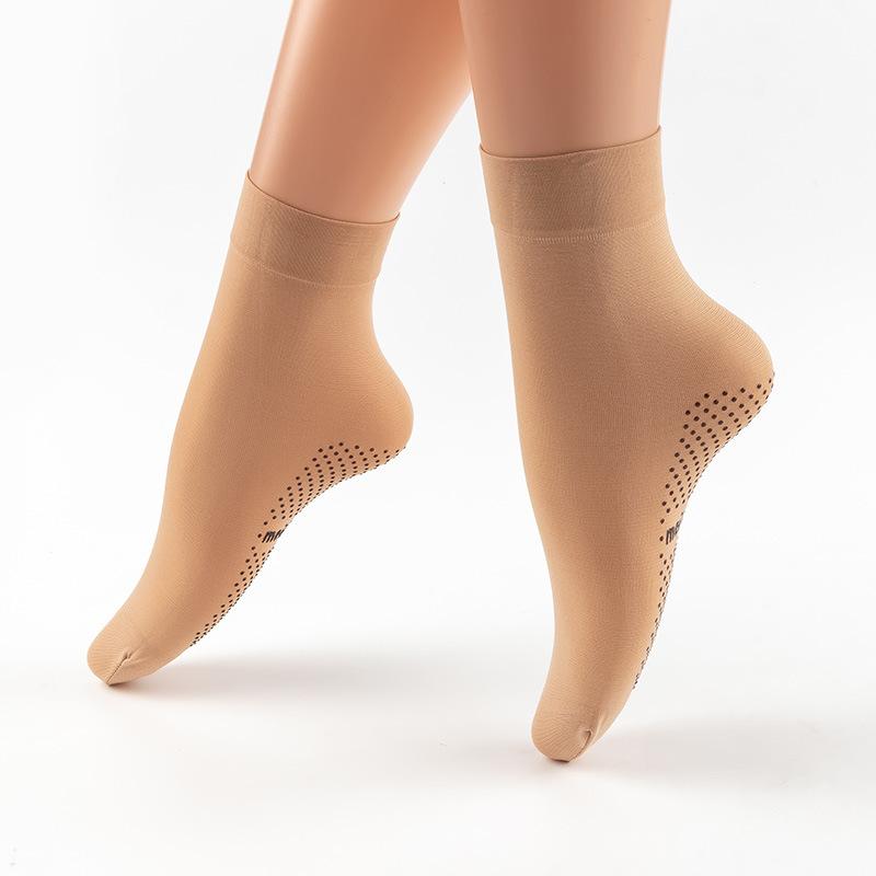 10 Pairs of Women's Spring and Autumn Massage Adhesive Anti Slip Thickened Anti Hooking Loose Short Stockings