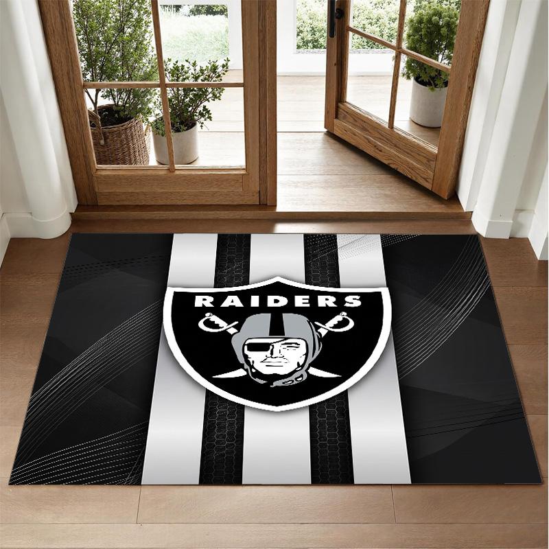 Las Vegas Raiders Design Crystal Velvet Rug Soft Decorative Mat for Bedroom Entrance