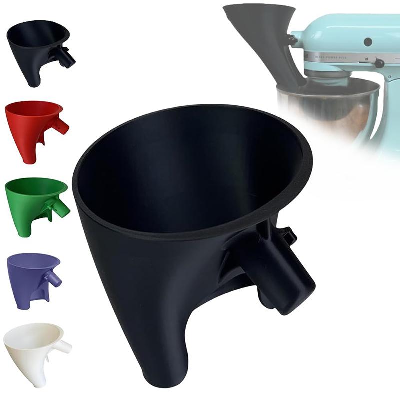 Flour Funnel Stand Mixer Attachment For Kitchen Aid Artisan Ksm150 Tilt-Head Plastic Powder Funnel With Easy-Pour Diameter