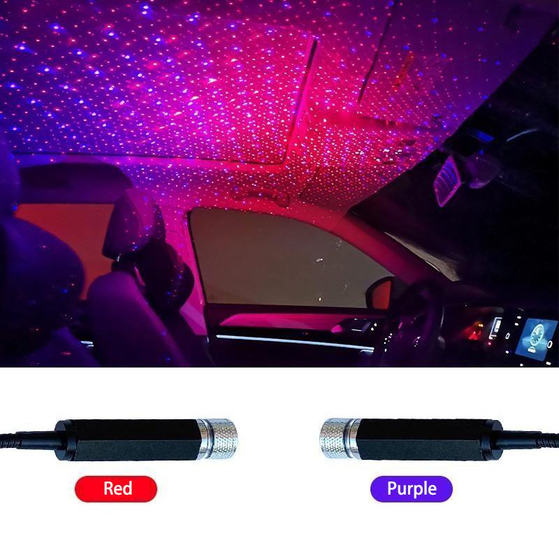 2/1X Romantic LED Starry Sky Night Light 5V USB Powered Galaxy Star Projector Lamp for Car Roof Room Ceiling Decor Plug and Play