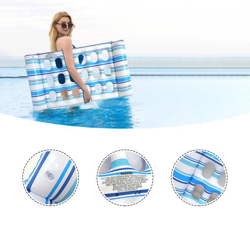1PC Floating Raft On Water Portable PVC Floating Raft Floating Row Chair Floating Bed Creative 120x70cm