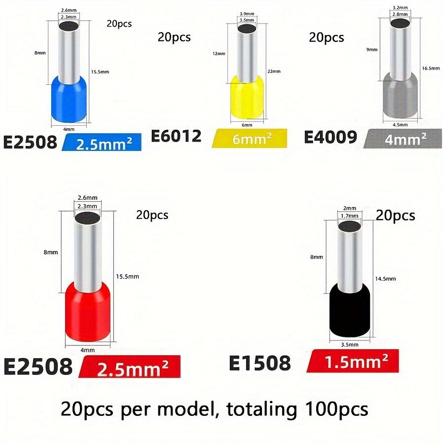 

100 ШТ Електричні Трубчасті Клеми Підходять VE Трубчастий Блок Кінцеві З єднувачі Кабельний Провідний З єднувач