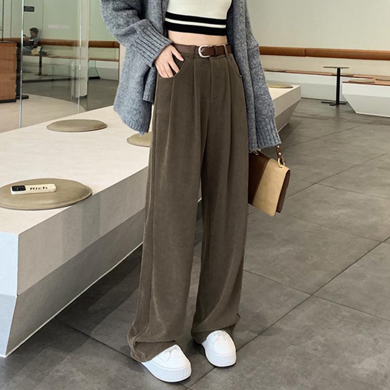Women's Pant Solid Color Long Straight Loose Casual Wide Leg Pants