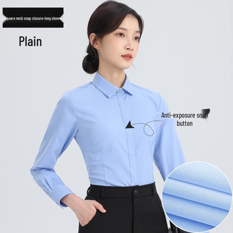 Cămașă Profesională cu Mânecă Lungă Albă pentru Femei - Primăvară/Toamnă Stil Coreean Croială Slim Top Formal