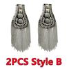 1PC/2PCS Fashion Handmade Shoulder Jewelry Tassel Rhinestones Epaulettes Cloth Accessories Brooch Epaulet Shoulder Brooches Gift