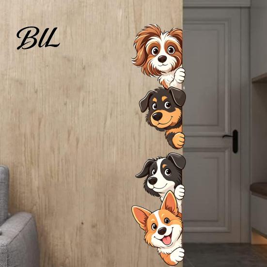 Cartoon Dog Window Stickers Puppy Wall Sticker, Easy Apply Waterproof PVC Decal, Creative Flexible Cut To Size Pattern Glass for Bathroom And Balcony