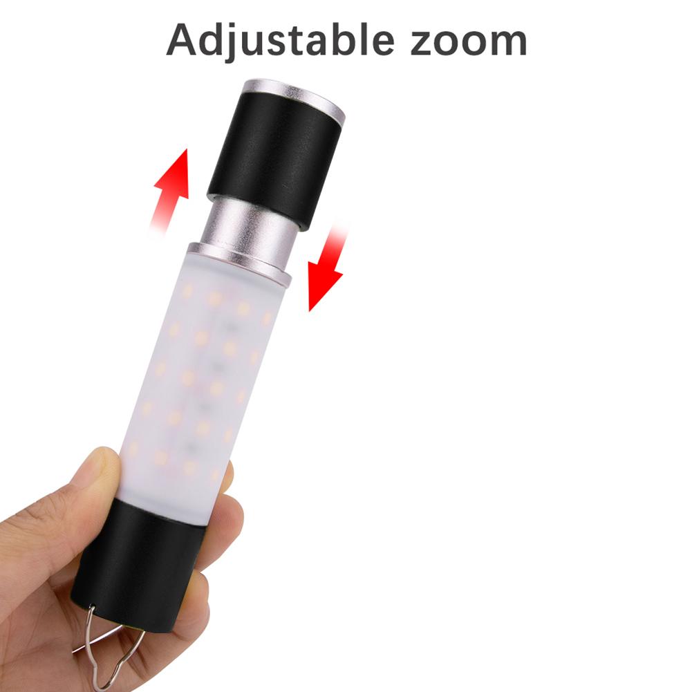 LED Telescopic Flashlight USB Rechargeable Camping Tent Light Portable Lantern Flashlight for Camping Hiking Emergency Outage