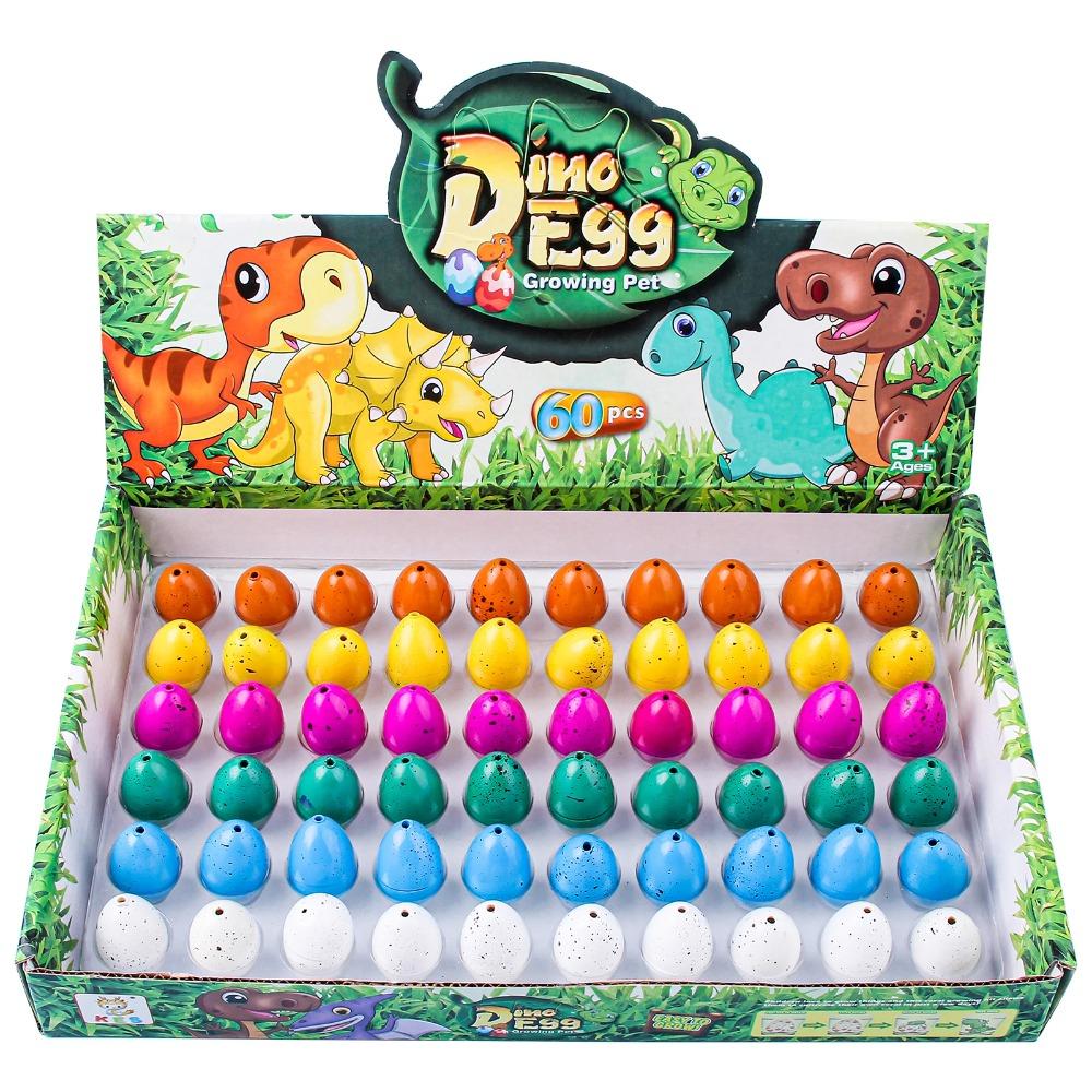 Sunpao 60pcs Magic Dinosaur Eggs Hatching in Water Growing Dinosaur Egg Animal Breeding Educational Toys for Children Kids Gifts