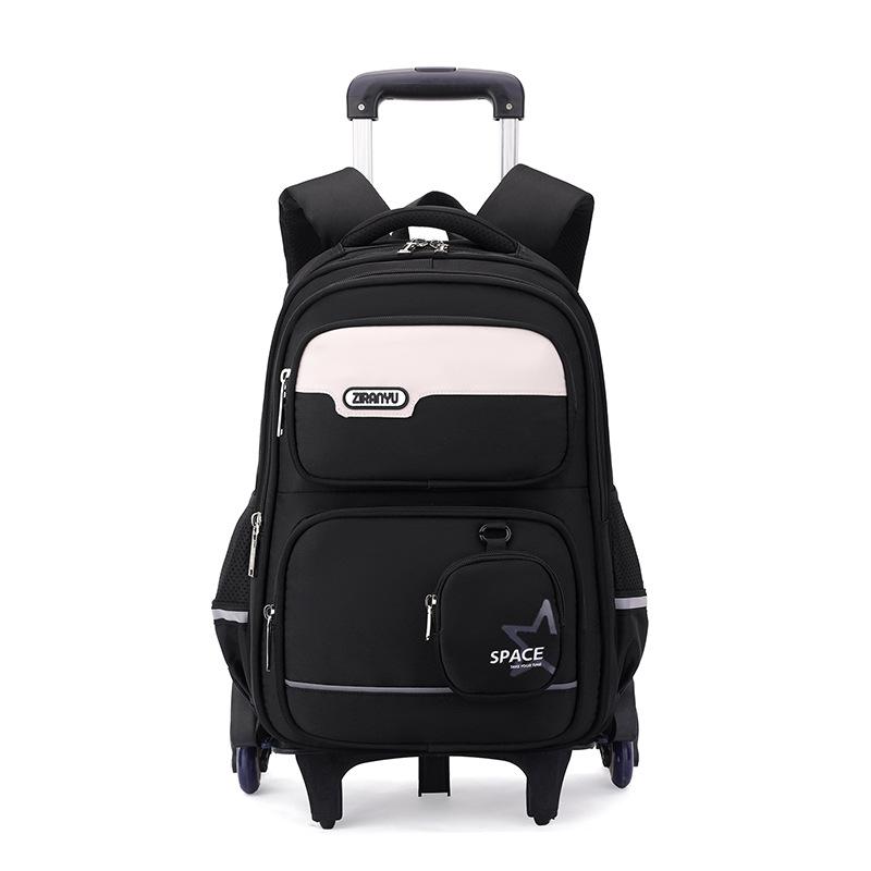 Kids Wheeled Trolley Backpack 2-in-1 Waterproof Rolling School Bag for Boys Girls Primary Students Backpack Book Bag