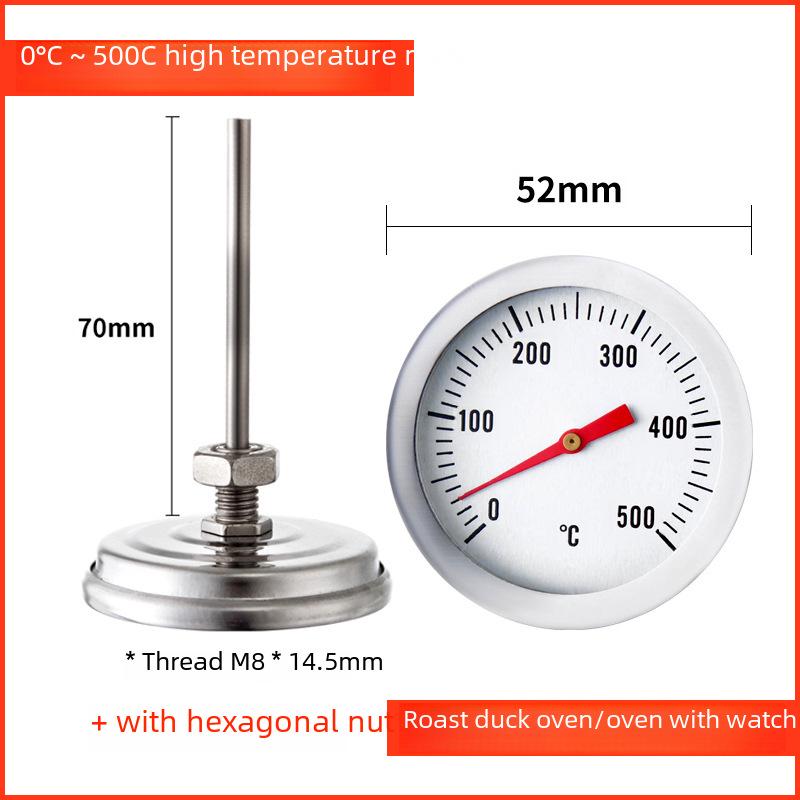 Stainless Steel High-Temp Hanging Oven Thermometer for Barbecue, Roast Duck, Goose