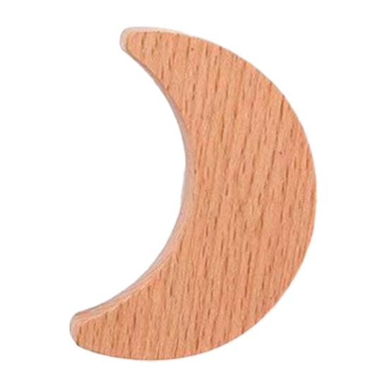 

Wooden Wall Hook Lightweight Adhesive Hook with Natural Wood Grain Design Hook for Items Kids Schoolbags Hats Scarves Moon