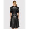 Women's Dress Stylish Black Elegant Real Lambskin Leather Fit Handmade Genuine